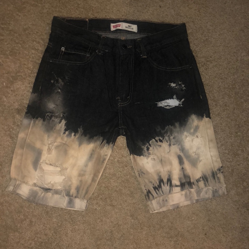 Denim cut shorts